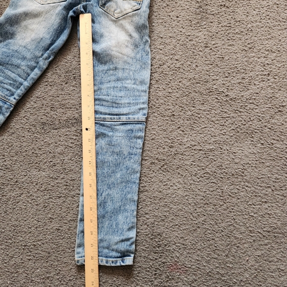 SOUTH POLE Boys Stacked Jeans Size 8 Distressed Denim 5 Pocket Grunge Acid Wash - Picture 10 of 12